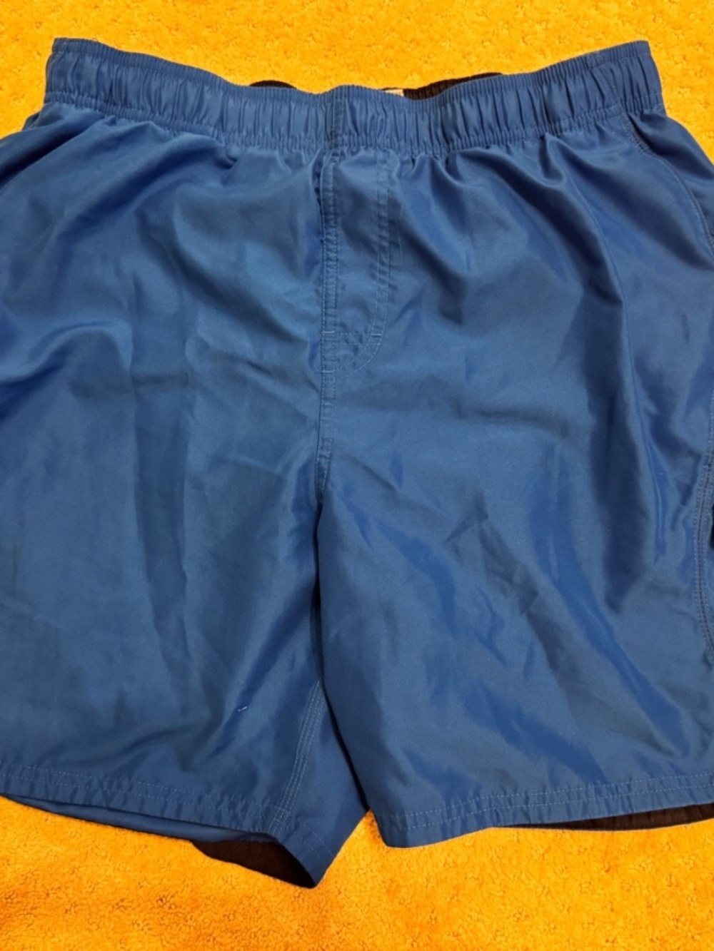 Nike Swim Shorts Mens L Blue Trunks Drawstring Mesh Lined Pockets Quick Dry